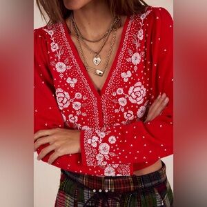 Free People NWT Happy Holidays Cardi Medium
